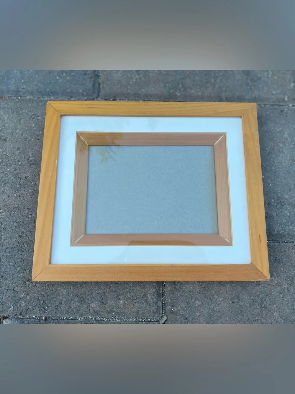 Vintage Maple Wood Picture Frame Double Mat White & Wood Tone MAPLE DEL MAR 8x10